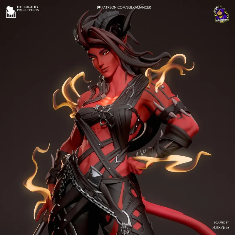 baldurs-gate-3-karlach-stylized-resin-action-figure-garage-kit-unpainted-painted-options