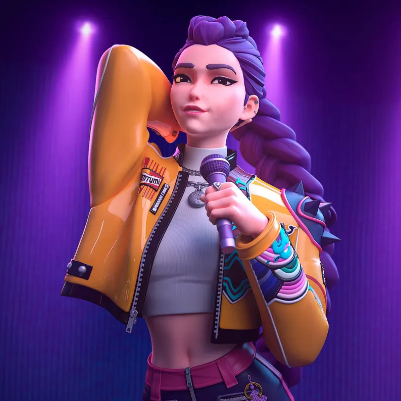 k-pop-demon-hunters-rumi-action-figure-bust-model-by-h3ll-creator-3d-printed-resin-garage-kit