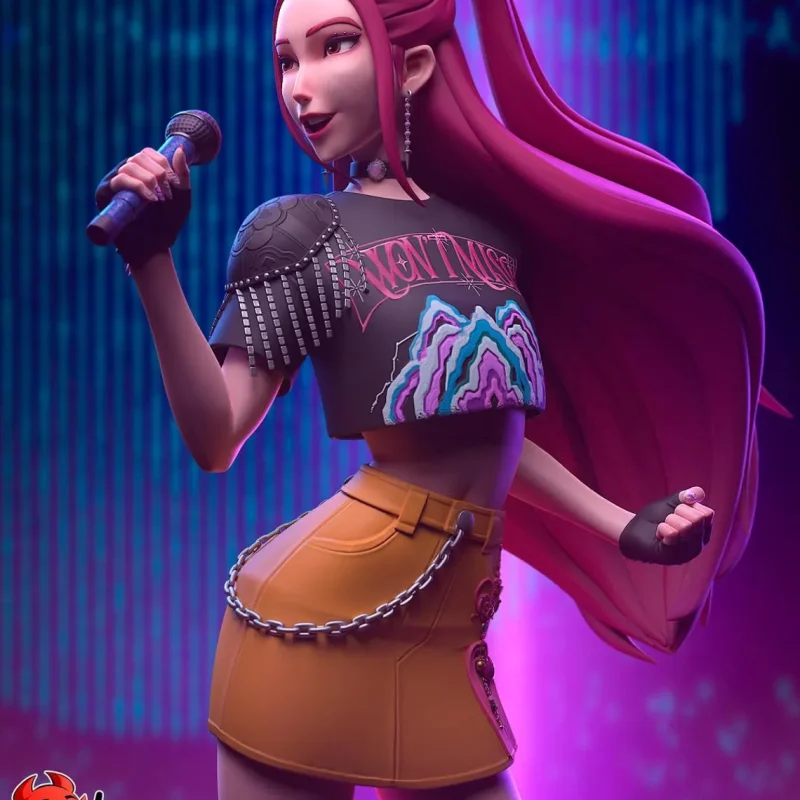 k-pop-demon-hunters-mira-action-figure-bust-model-by-h3ll-creator-3d-printed-resin-garage-kit