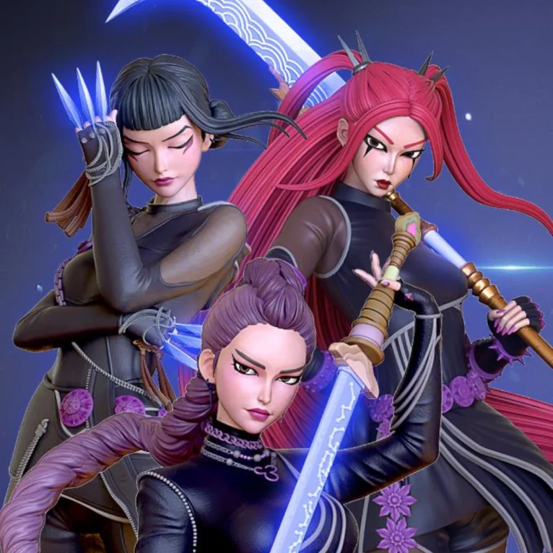 k-pop-demon-hunters-rumi-mira-zoey-diorama-model-by-oxo3d-3d-printed-resin-garage-kit