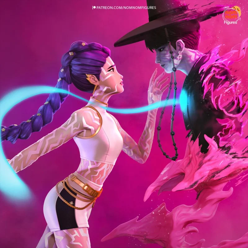 K-POP Demon Hunters – Rummi & Jinu Action Figure | Model by NomNom Figures | 3D Printed Resin Garage Kit