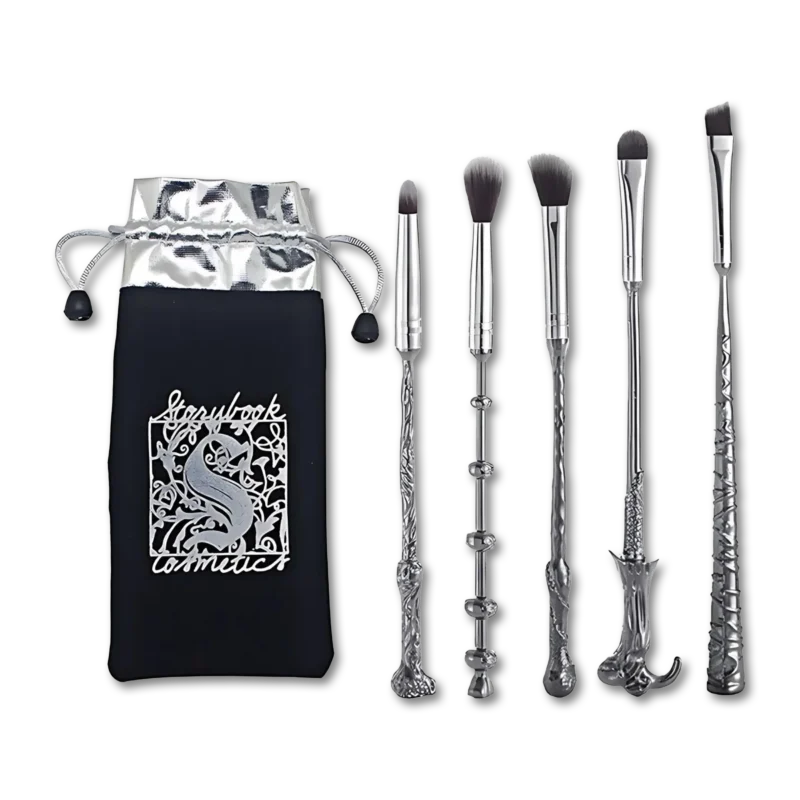 hogwarts-legacy-silver-wand-makeup-brush-set-wizard-themed-cosmetic-brushes
