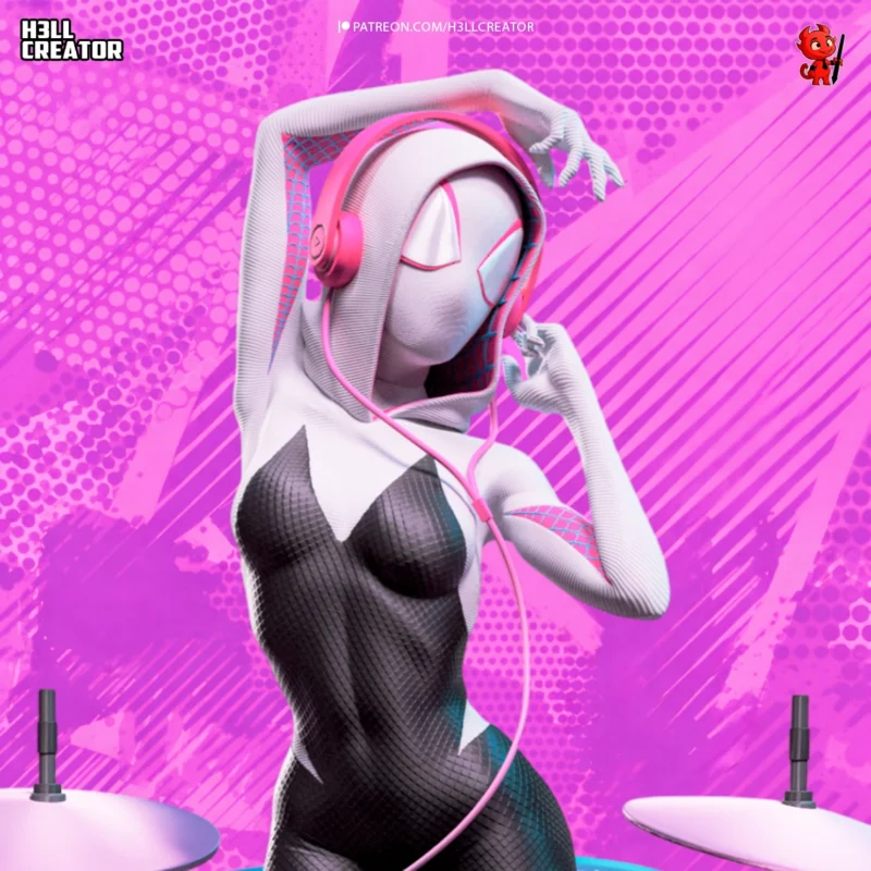 spider-verse-gwen-stacy-action-figure-model-by-h3ll-creator-3d-printed-resin-garage-kit