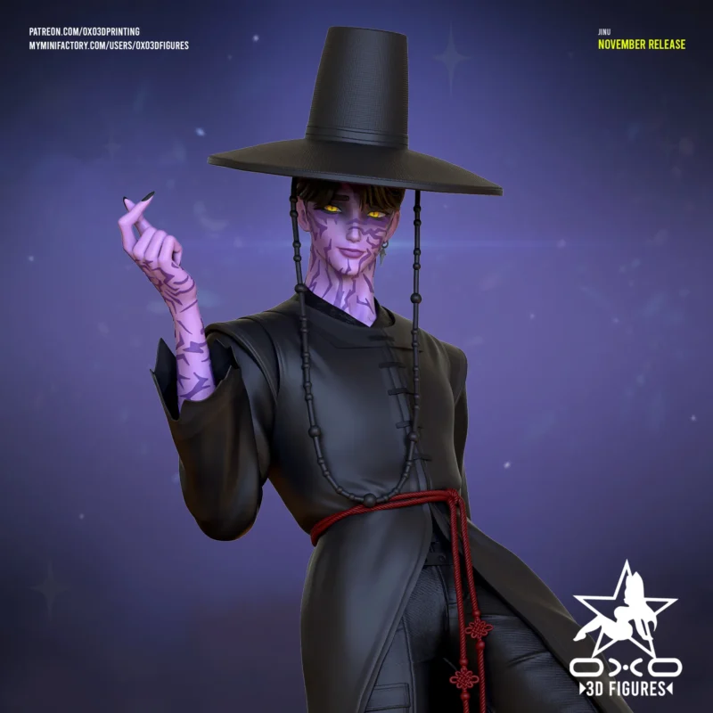 k-pop-demon-hunters-jinu-demon-form-model-by-oxo3d-3d-printed-resin-garage-kit