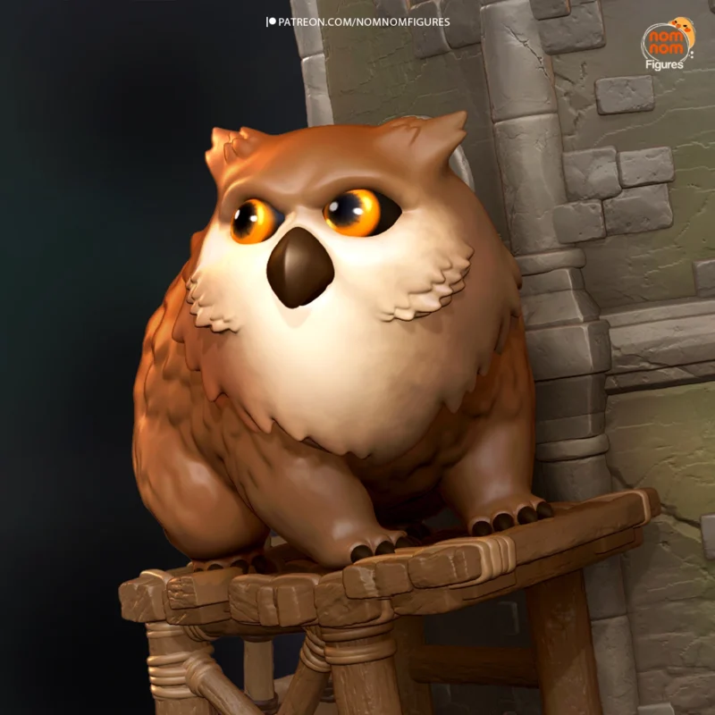 baldurs-gate-chibi-owlbear-figure-model-by-nomnom-figures-3d-printed-resin-garage-kit