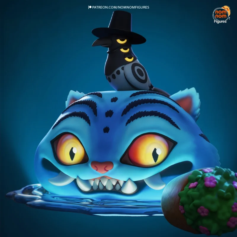 k-pop-demon-hunters-chibi-derpy-tiger-figure-model-by-nomnom-figures-3d-printed-resin-garage-kit