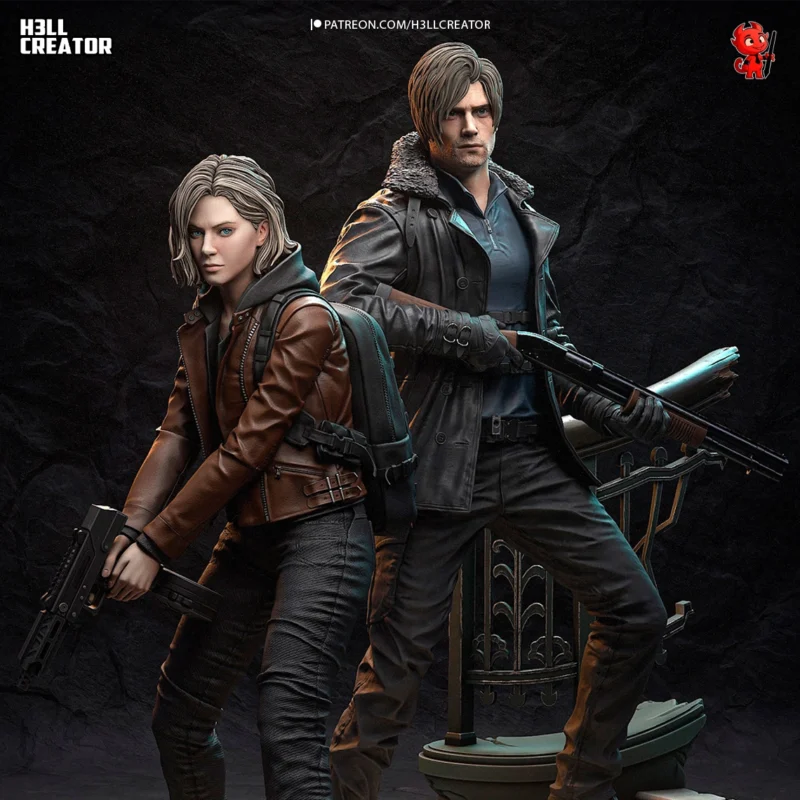 resident-evil-requiem-leon-kennedy-grace-ashcroft-diorama-model-by-h3ll-creator-3d-printed-garage-kit