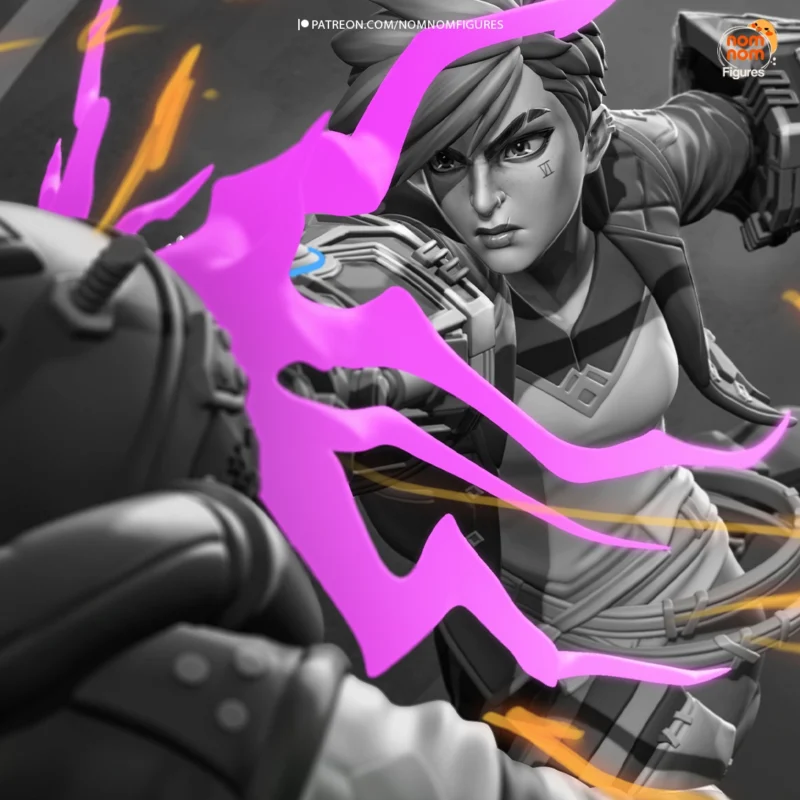 league-of-legends-vi-vs-chemtank-from-arcane-diorama-model-by-nomnom-figures-3d-printed-resin-garage-kit