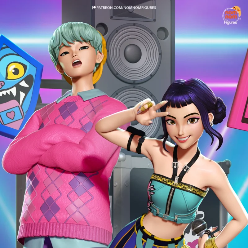 k-pop-demon-hunters-zoey-baby-saja-diorama-model-by-nomnom-figures-3d-printed-resin-garage-kit