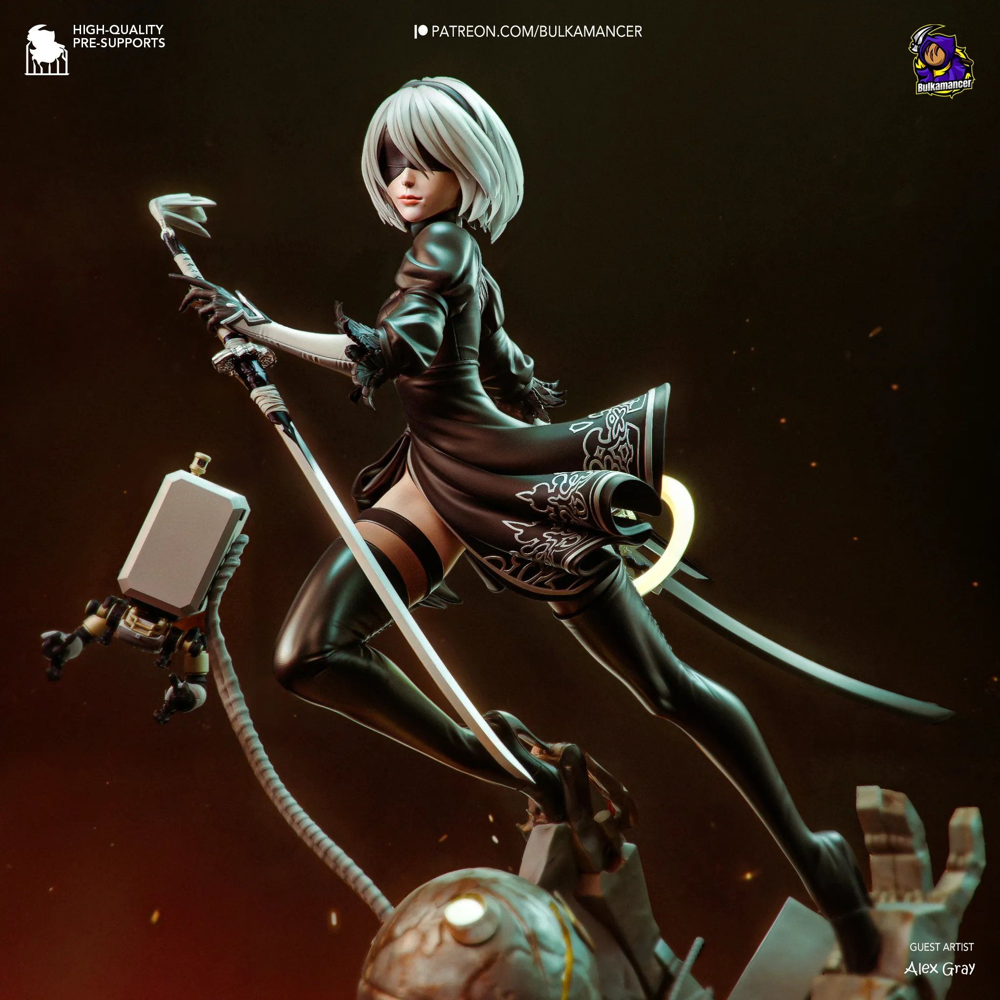 NieR Automata 2B Action Figure – Resin Garage Kit Statue