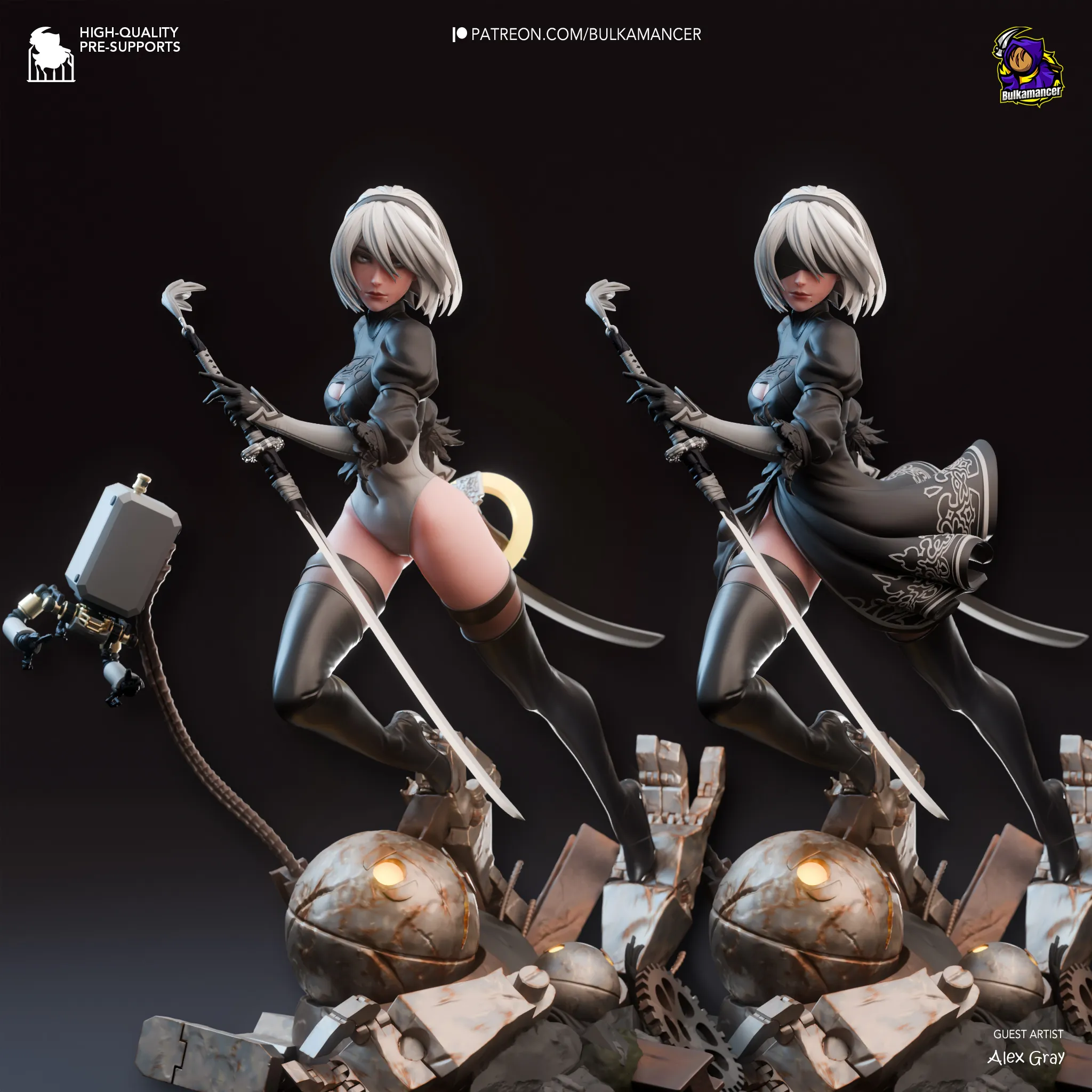 NieR Automata 2B Action Figure – Resin Garage Kit Statue