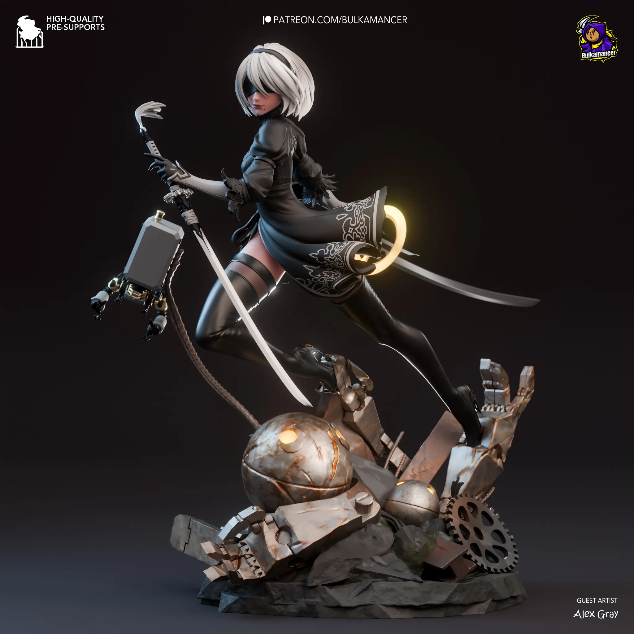 NieR Automata 2B Action Figure – Resin Garage Kit Statue