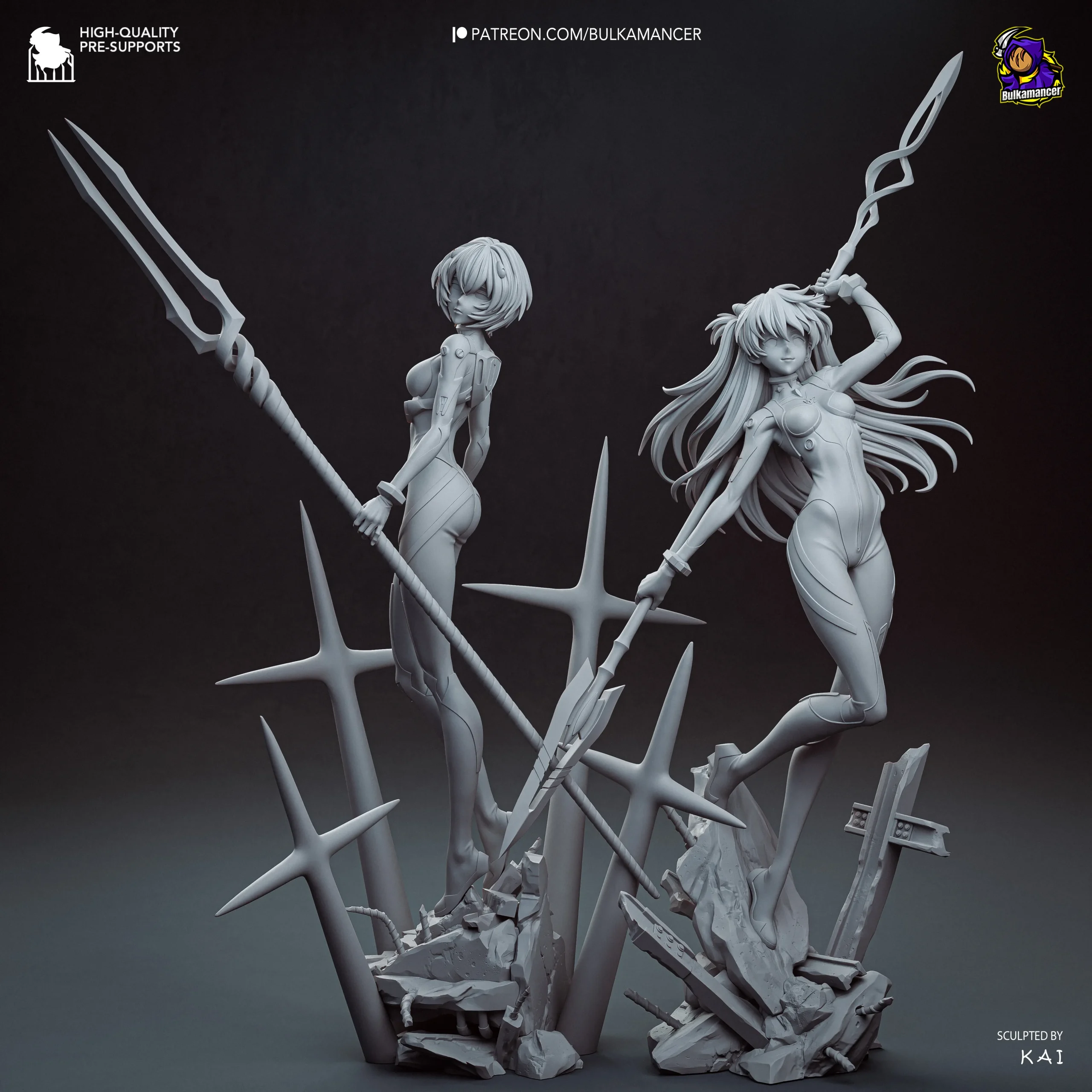 Neon Genesis Evangelion Asuka Langley & Ayanami Rei Diorama