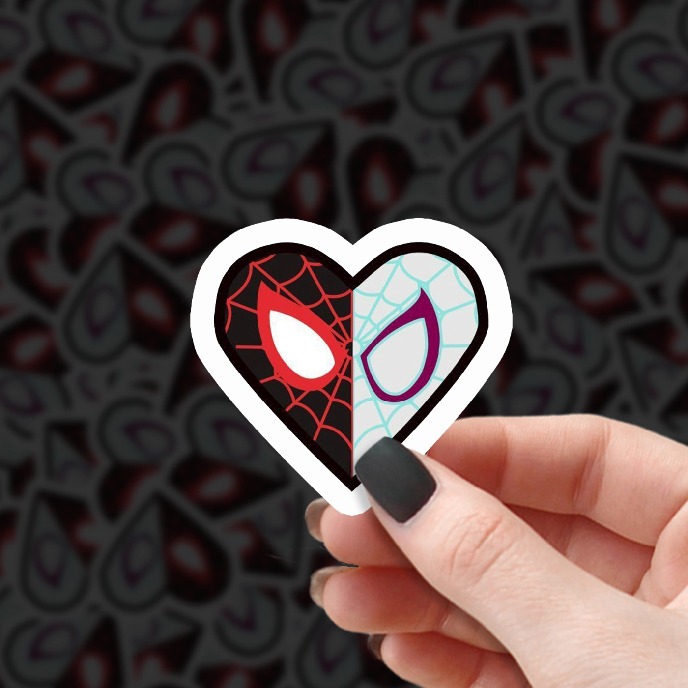 Spider-Verse Miles & Gwen Heart Sticker