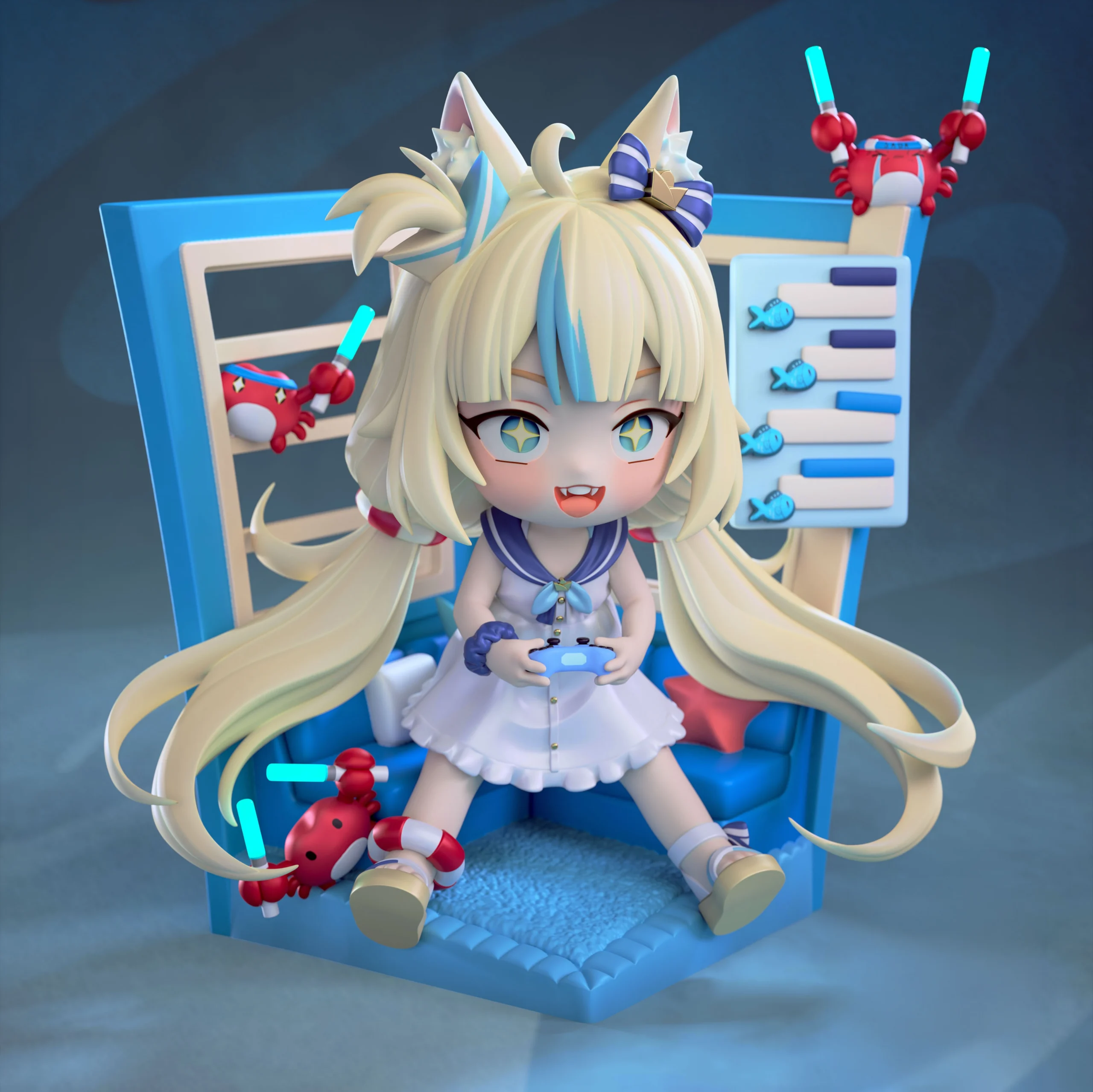 VTuber Sameko Saba Chibi Action Figure
