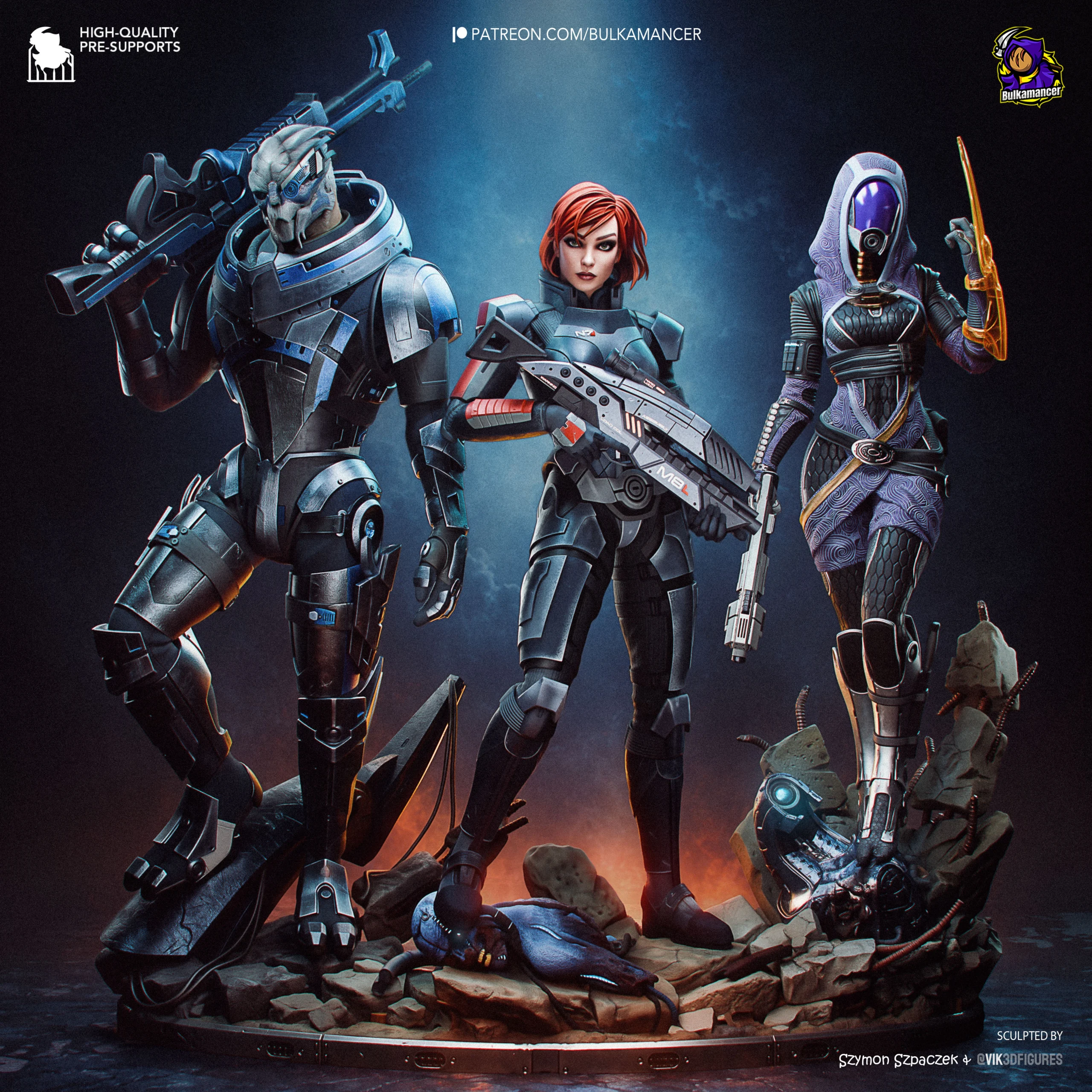 Mass Effect – Jane Shepard, Garrus Vakarian & Tali’Zorah Diorama
