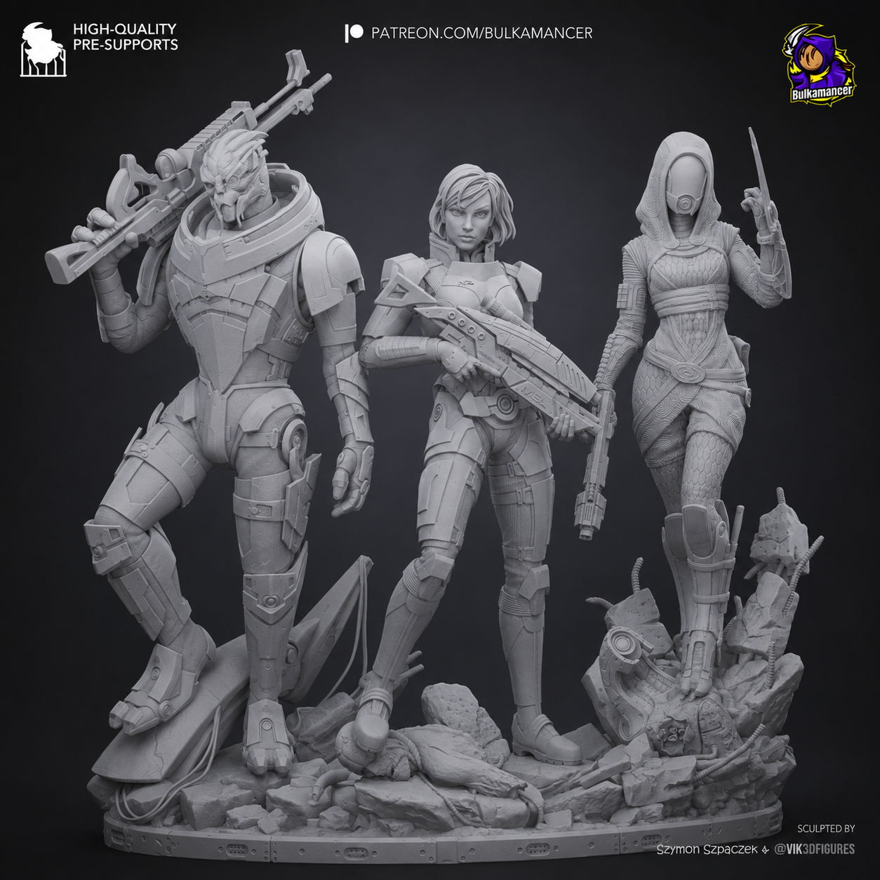 Mass Effect – Jane Shepard, Garrus Vakarian & Tali’Zorah Diorama