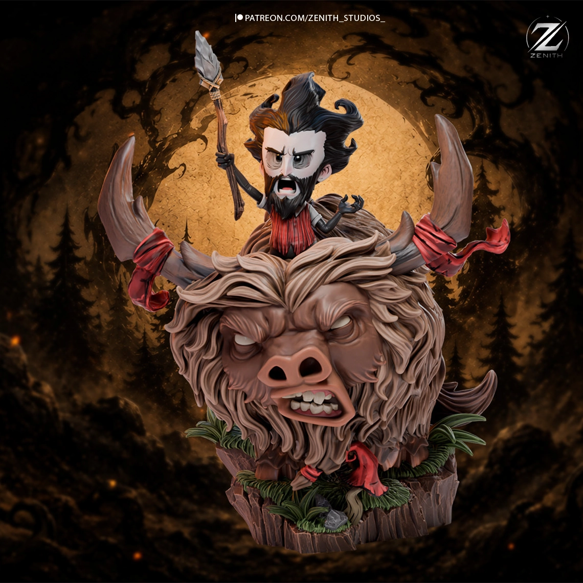 Don't Starve – Wilson and Beefalo Statue