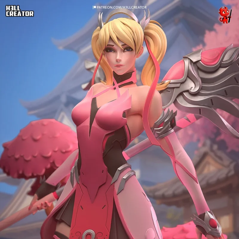 overwatch-pink-mercy-statue