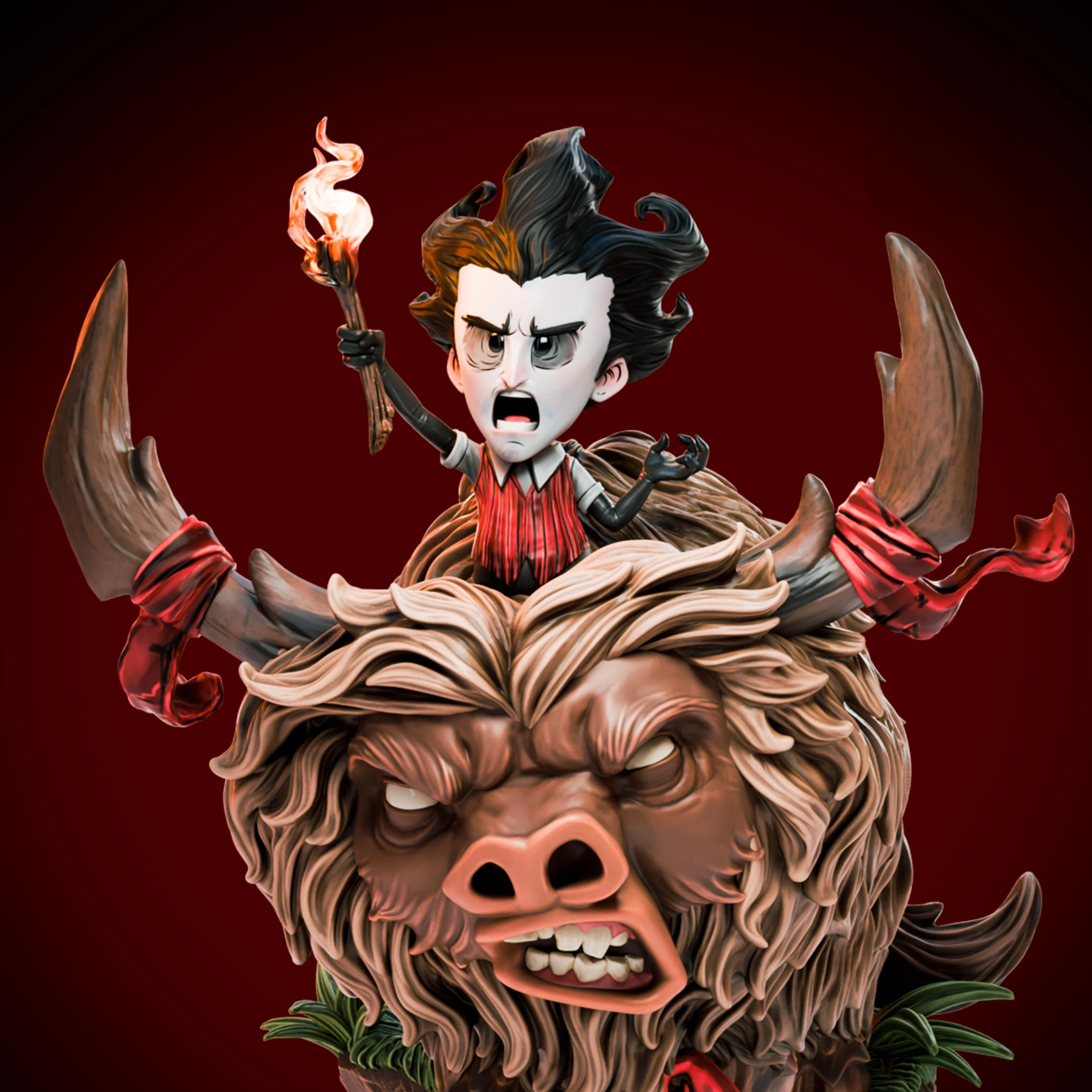 Don't Starve – Wilson and Beefalo Statue